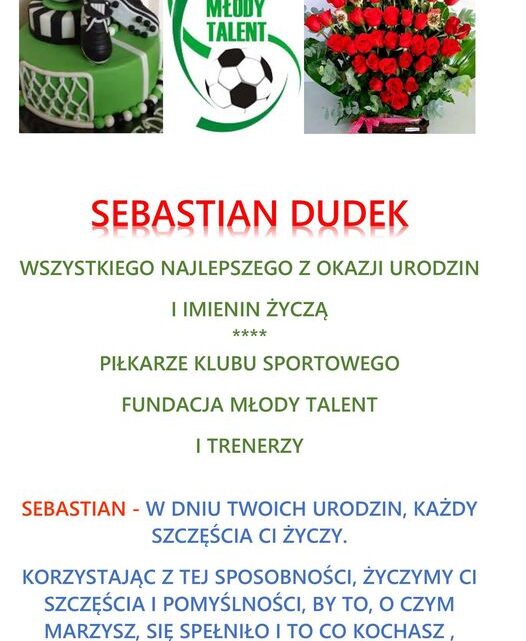 Życzenia dla Sebastiana