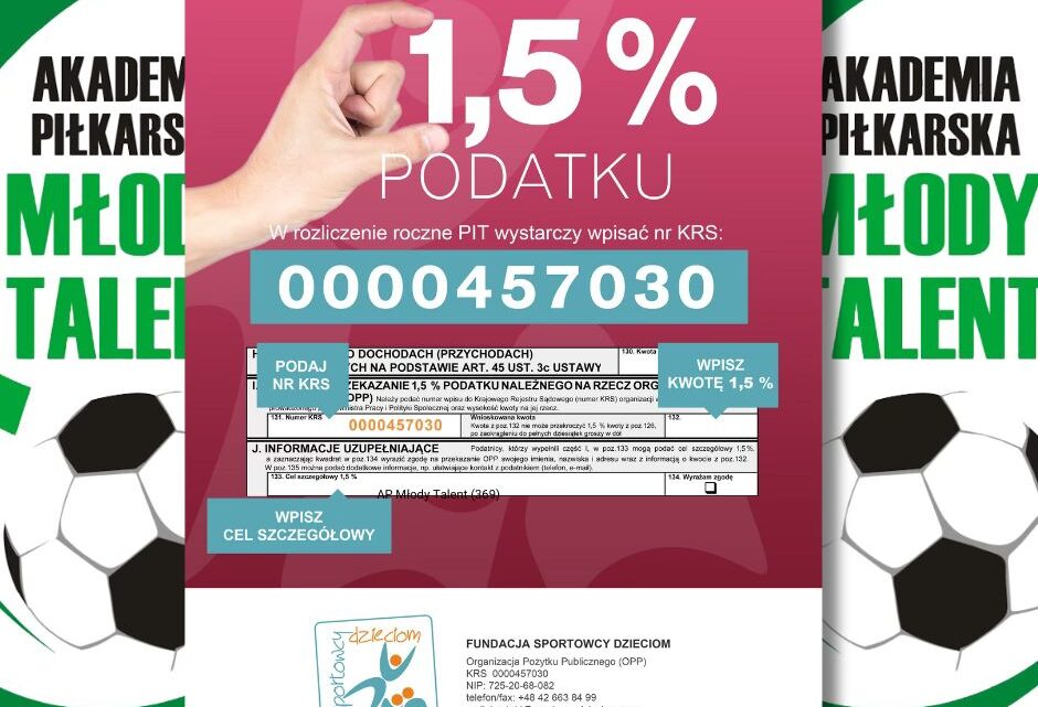 Wesprzyj młode talenty z Żar – przekaż 1,5% podatku!
